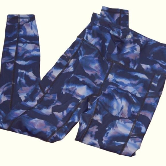 𝅺Gaiam leggings Size XS Black Purple Blue - Picture 1 of 7